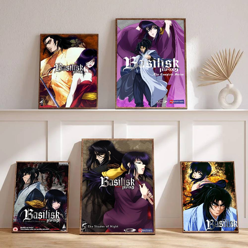 1pc Popular Anime Basilisk Poster Sticker Print Waterproof Wall Art For Living Room Bedroom Home Decor