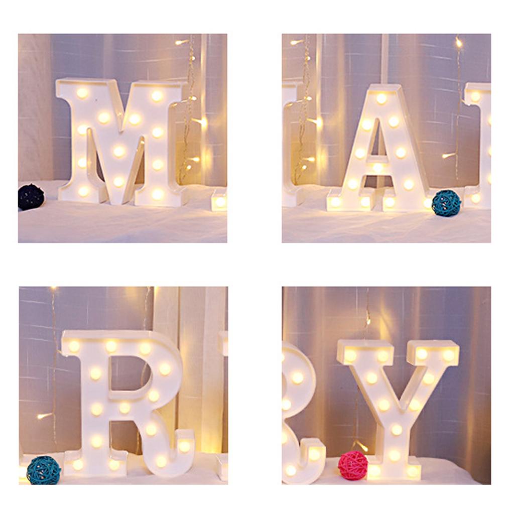 Wedding Decorative 26 Alphabet Name Letter LED Lights Luminous Number Lamp Romantic Theme Home Party Bedroom Decor Night Light