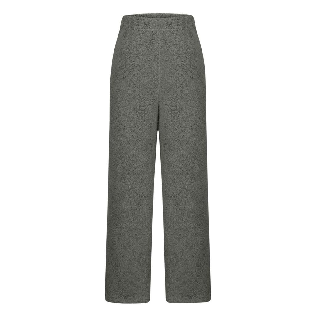 2025 Women's Wide-Leg Warm Plush Elastic Waist Pants