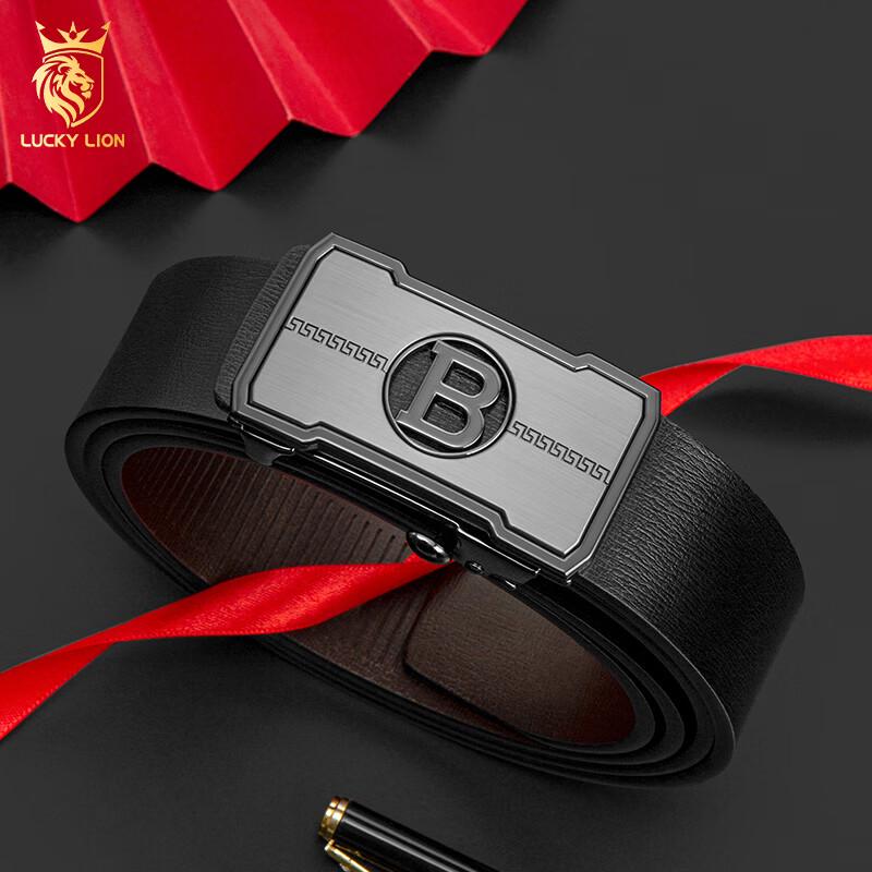 LUCKY LION Men's Automatic Buckle Leather Belt
