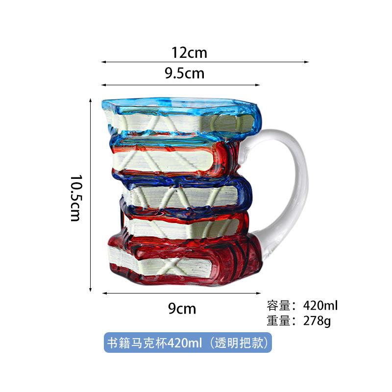Popular Painted Book Mug Coffee Cup Artificial Painting Novelty Book Cup With Handle Essential For Working From Household Mug