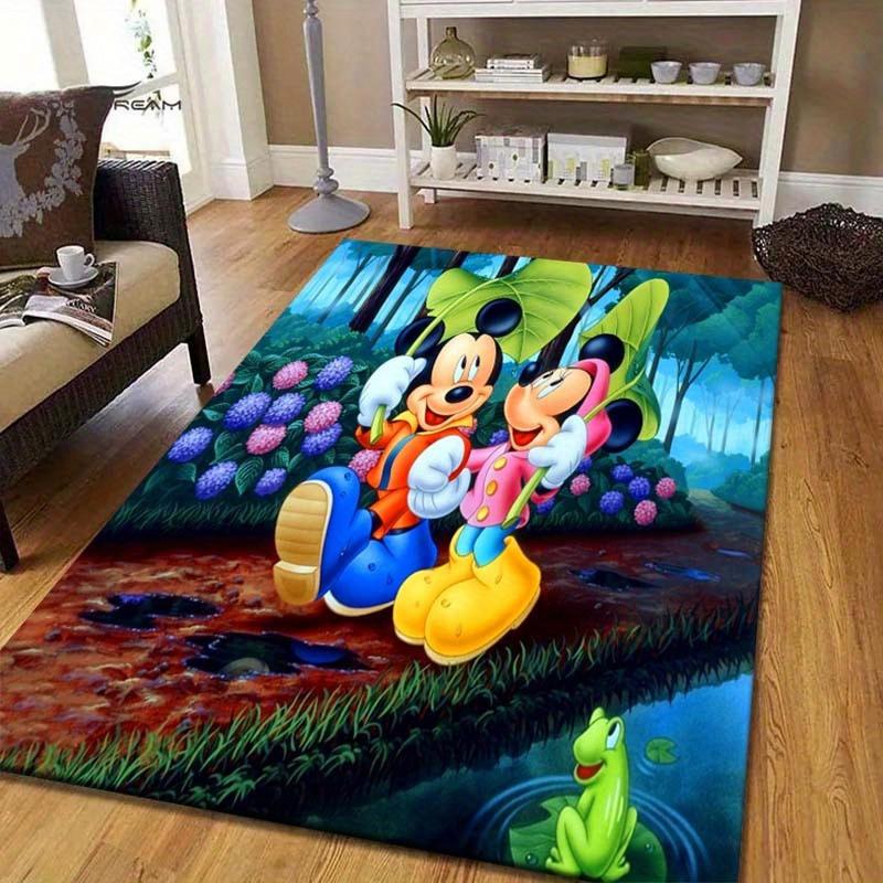 

1pc Disney Mickey and Friends Pattern Area Rug Soft Flannel Floor Mat for Living Room, Bedroom, Kitchen, Sofa Coffee Table Floor Mat, Machine Washable 60cm by 90cm
