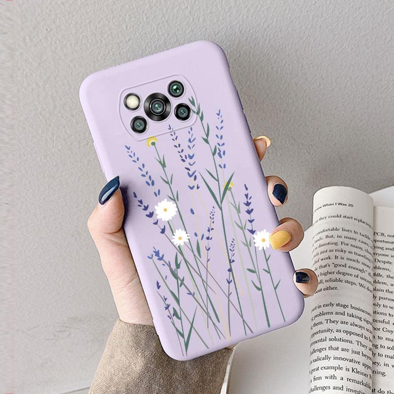 Case For Poco X3 Pro Pocox3 X 3 NFC Cute Heart Flower Back Cover Soft Silicone Matte Protective Funda For Xiaomi Poco X3 Pro Bag