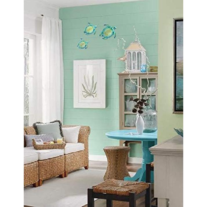 YOUIN Set of 3 Metal Sea Turtle Beach Theme Decor Wall Art Decorations for Indoor Outdoor Bathroom Garden