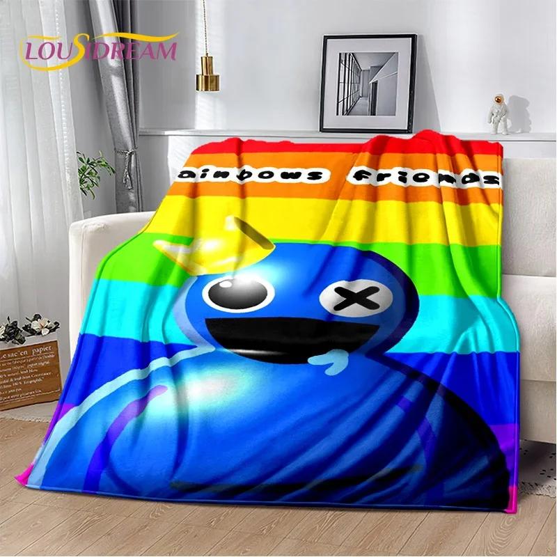 Game R-Rainbow Friends Cartoon Soft Flannel Blanket for Beds Bedroom Sofa Picnic ,Throw Blanket for Cover Outdoors Leisure Gift