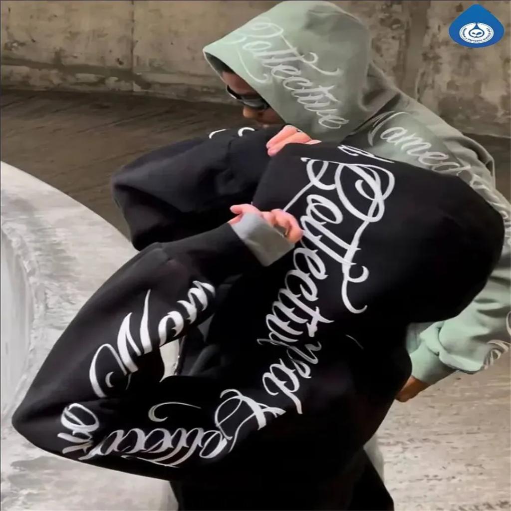 Letter Embroidered Cardigan Jacket Loose Zipper Hoodies For Men And Women