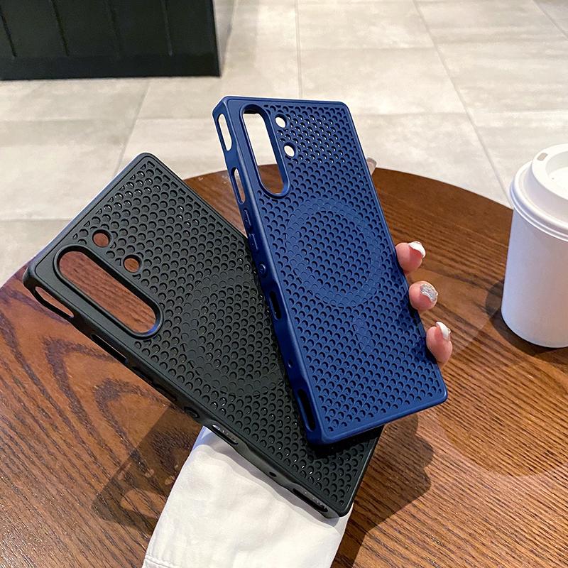 For ZTE Nubia Red Magic 10 10S 11 Pro Plus Case Honeycomb Heat Dissipation Breathable Magnetic Back Cover Shell Redmagic 11 Pro