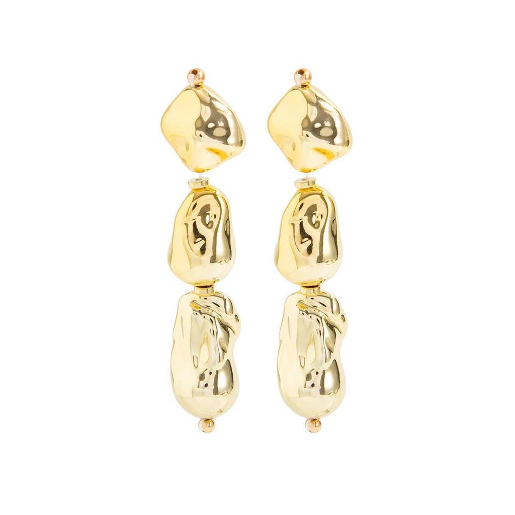 Salircon Classic Irregular CCB Beads Pendant Earrings Women Trendy Simple Gold Color Piercing Earring Party Jewelry Accessories