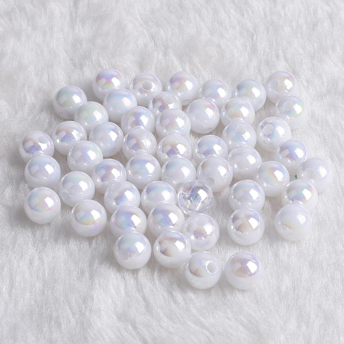 

DIY Акриловые бусины для изготовления ювелирных изделий. 23 цвета, размер 6-12 мм 8mm 50pcs белый