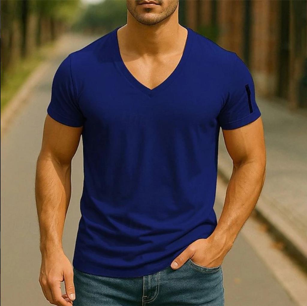 T-shirt Haut Manches Courtes Imprimé Mode Sport et Loisirs pour Hommes T-shirts Unis Pour