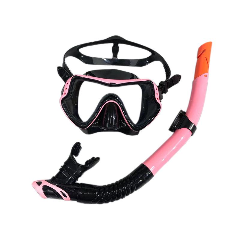 Silikon Anti-Beschlag Tauchmaske & Semi-Dry Schnorchel Set mit großem Rahmen für Männer & Frauen