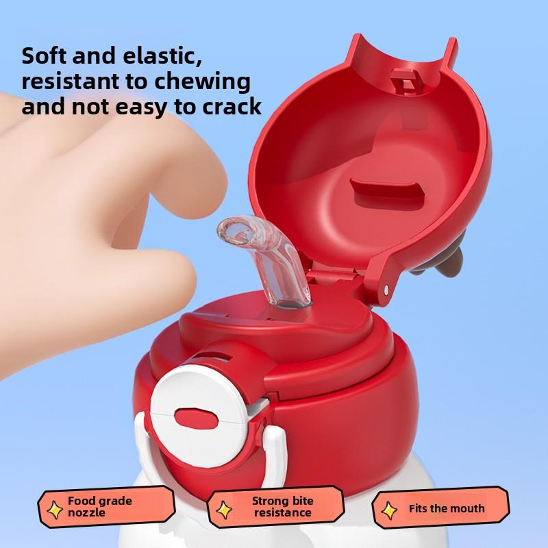 Large Capacity Double Drink 316 Thermos Cup Cute High Value Children's Straw Cup Student Portable Water Cup