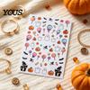 Cartoon Nail Art Halloween Stickers, Pumpkin Ghost Bat Decals for Waterproof Stickers Decorations, Self-Adhesive Holiday Manicure Women Long Lasting