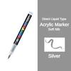 16 Colors Acrylic Marker Pen for Rock Painting Brush Tip Waterproof Paint Paint Markers Fabric Fabric Markers Art Supplies