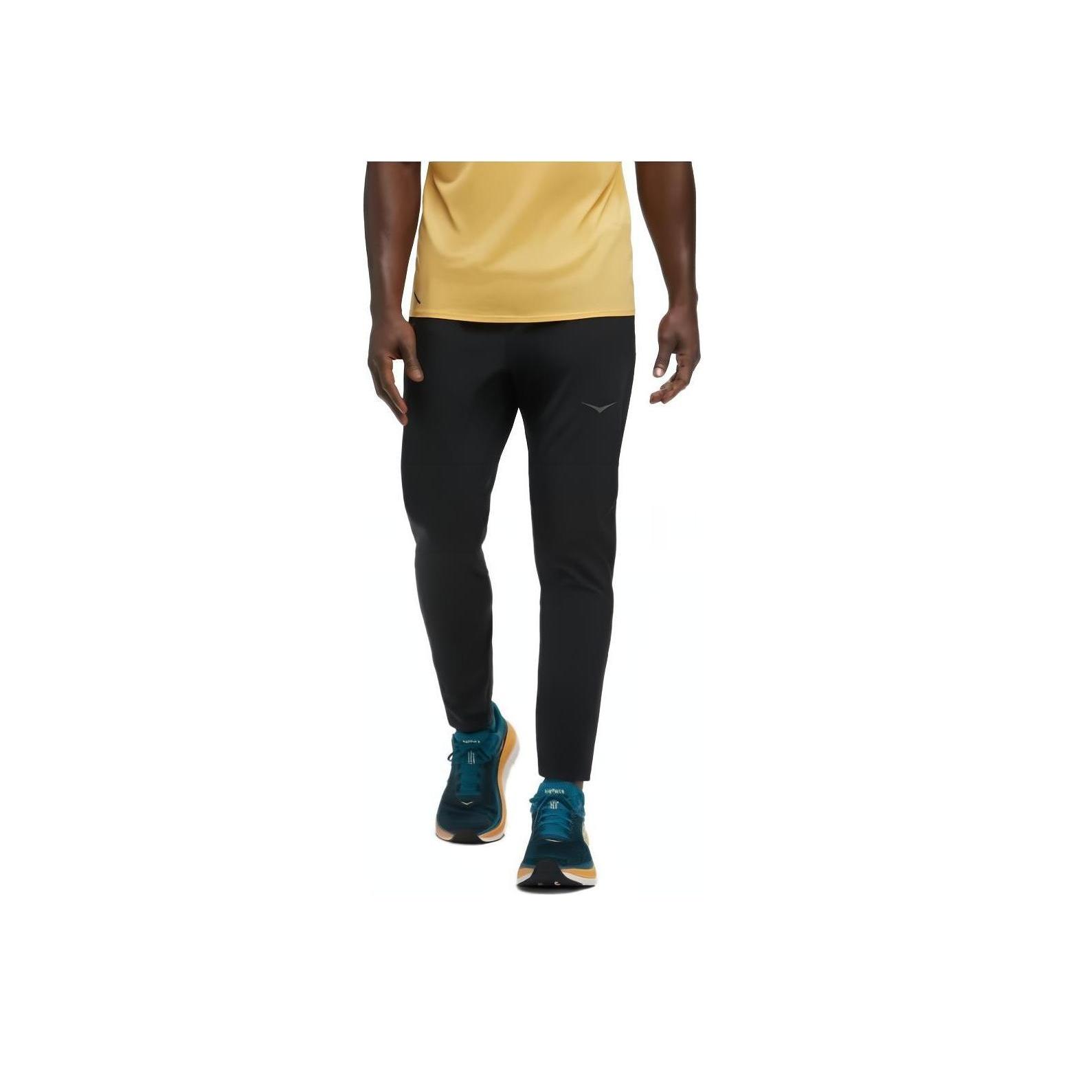 Hoka One One Novafly Run Pant Slim Fit Letter Print Straight Leg Knit Sports Pants Men pants Black 1141746-BLK L