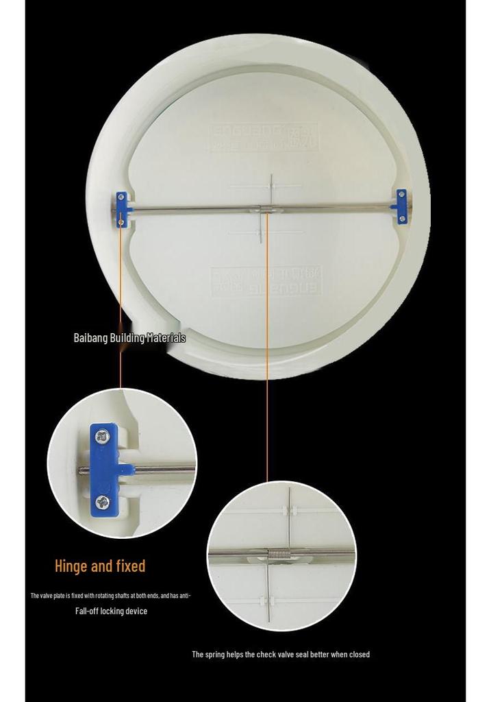 Kitchen & Bathroom Anti-Odor Backdraft Valve: One-Way Exhaust Check Valve for Range Hood & Stove Flue