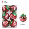6Pcs/Set Colorful Glitter Painted Christmas Balls Plastic Xmas Hanging Ball  Festival Party Decor