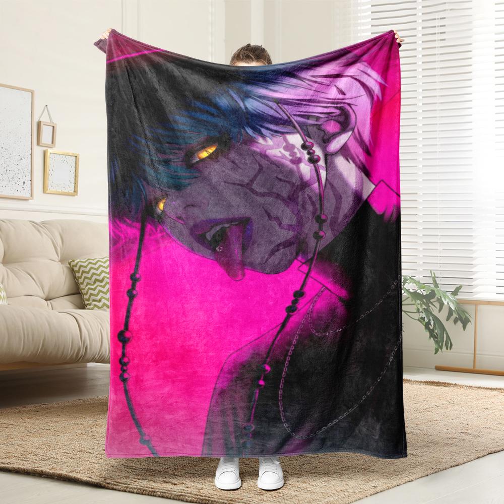 KPop Demon Hunters The fantasy world on the blanket: Anime characters and cute pet patterns keep warm and warm