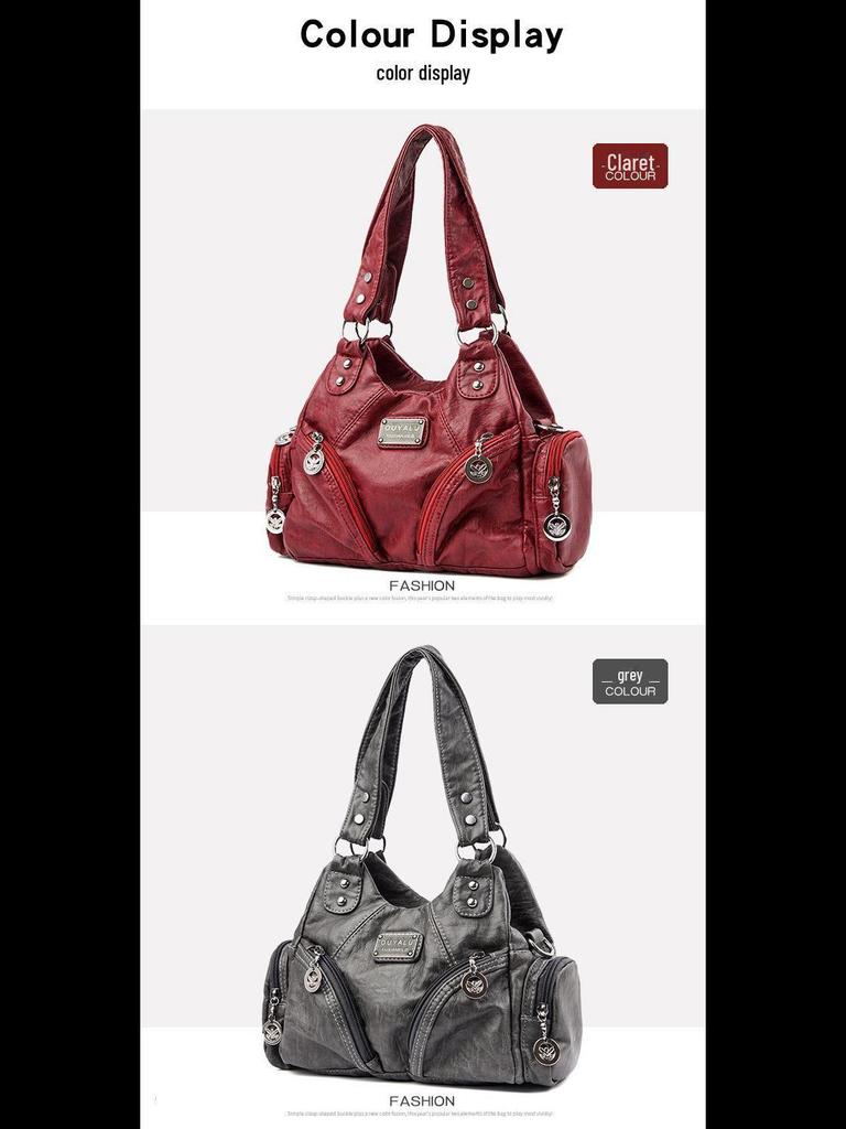 Retro Soft Leather Motorcycle Crossbody Shoulder Bag - 2021 European & American Trendy Women's Bag