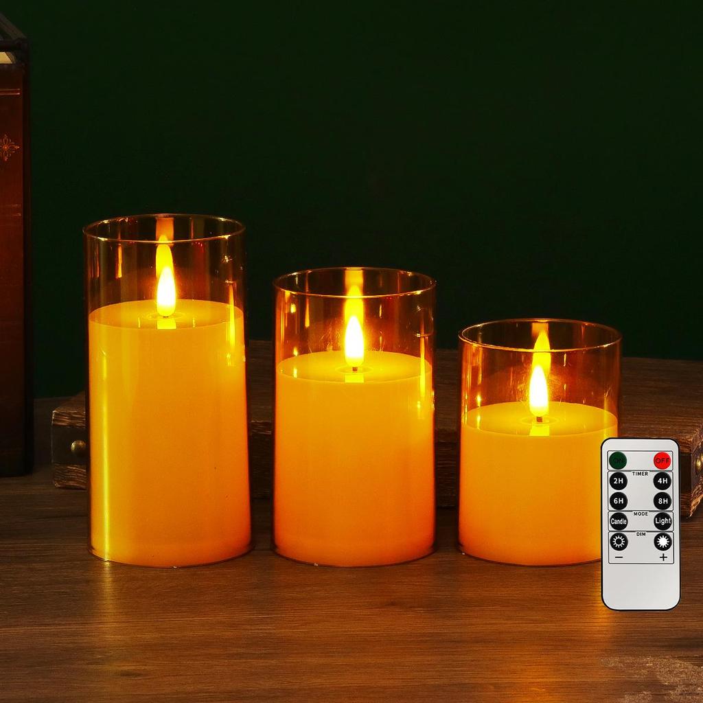 Acrylic Bullet-Shaped Remote-Controlled Flameless Candle Lamp