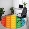 1pc Rainbow Hearts Office Round Area Rug, Indoor Mat Suitable ForOffice, Under Office Chairs Bedroom Living Room Home Decor, Room Decot264
