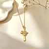 Simple Cross Heart Zircon Pendant Titanium Steel Necklace - Light Luxury Clavicle Chain