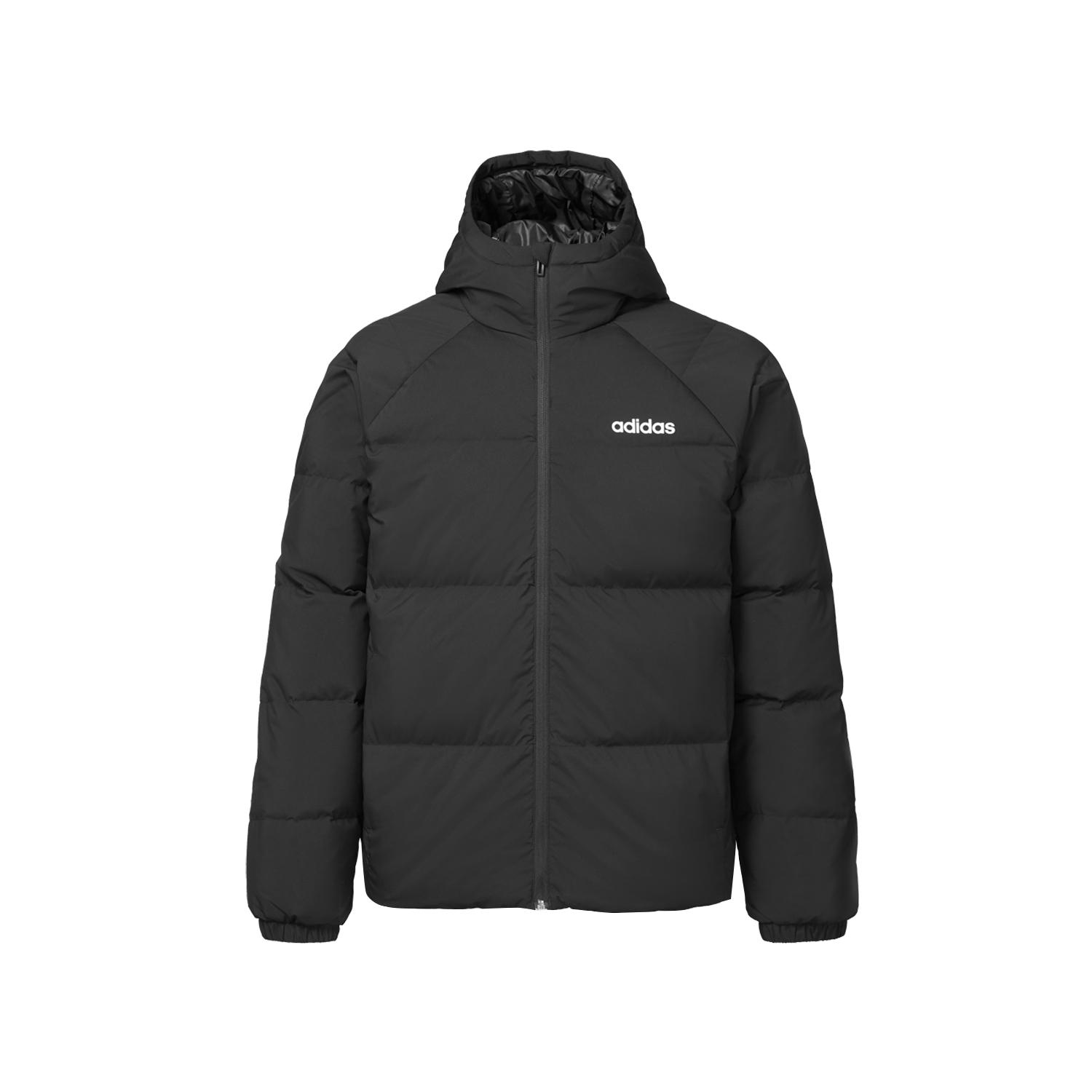 Adidas Wuji Series Unisex Hooded Logo-Print Down Jacket Light-Gray JW1656 2XL