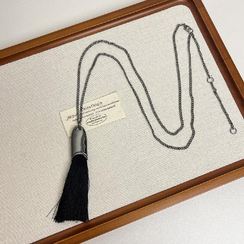 

Fashion Vintage Pendant Necklaces for Women Tassel Brush Shape Necklaces Minimalist Personalized Party Daily Wear Jewelry Gifts чёрный