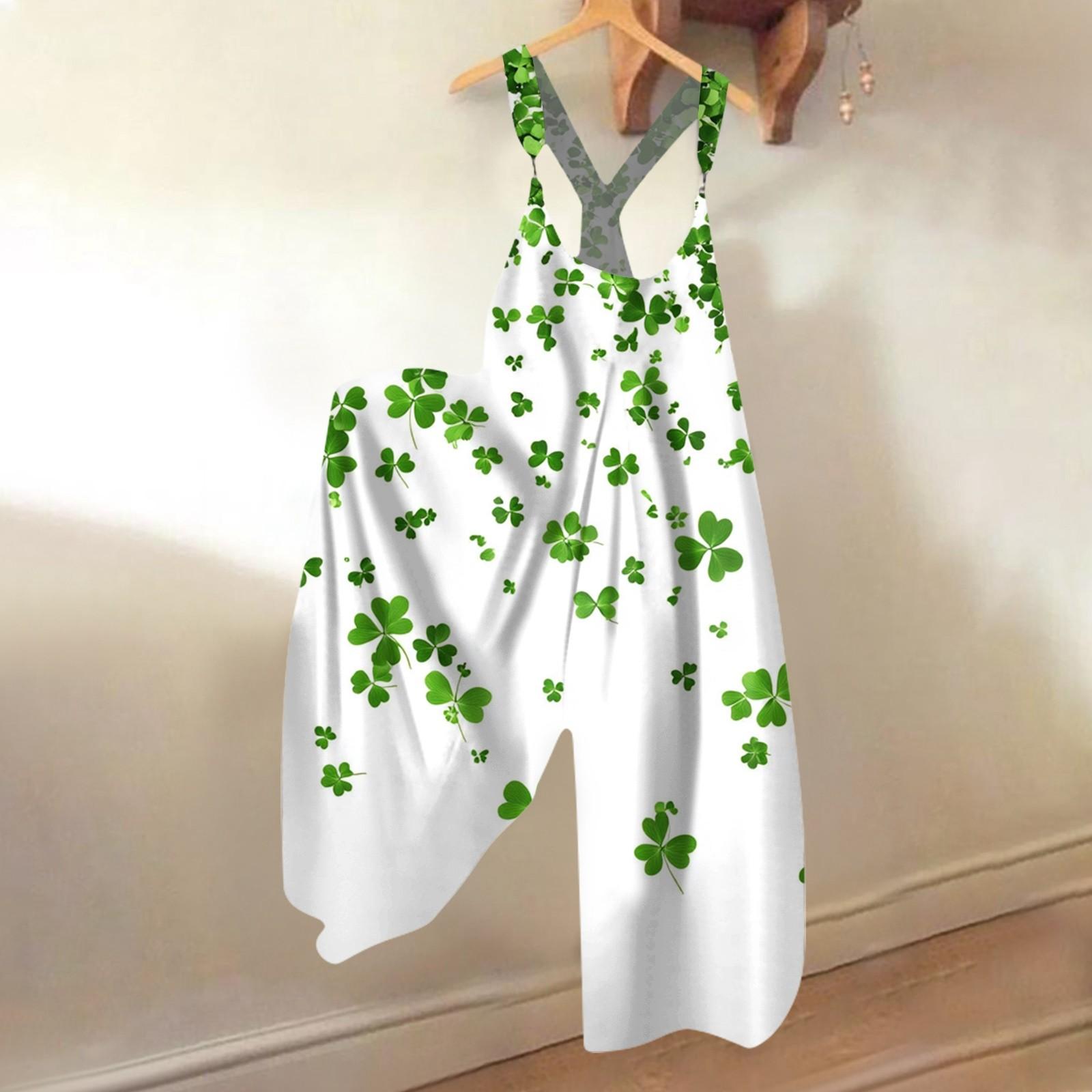 

Широкие штанины комбинезоны для женщин повседневные свободные без рукавов комбинезоны с принтом металлические пуговицы длинные брюки комбинезон с карманами XXL белый