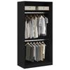 Wardrobe with Shelf Black Oak Effect 100 X 50 X 200 Cm