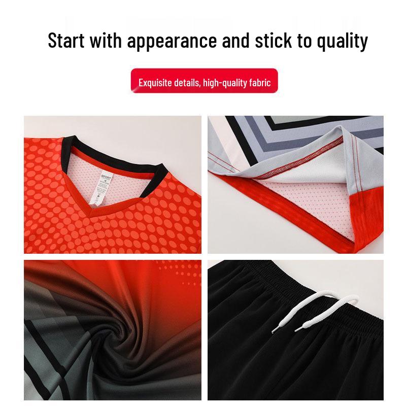 Quick-Dry Football Jersey Set for Adults & Kids - Loose Short Sleeve for Professional Training & Competition