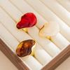 Ingemark 3 Colors Vintage Irregular Acrylic Rings Women Trendy Punk Metal Chic Knuckle Ring Aesthetic 2026 New Couple Jewelry