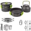 Outdoor camping cooking set aluminum alloy material pot set portable camping equipment for hiking and outdoor travel