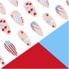 24 szt. Paznokcie sztuczne 4 lipca Dzień Niepodległości Paznokcie sztuczne Dzień Flagi Naklejane paznokcie Średnie Migdałowe Paznokcie dociskane