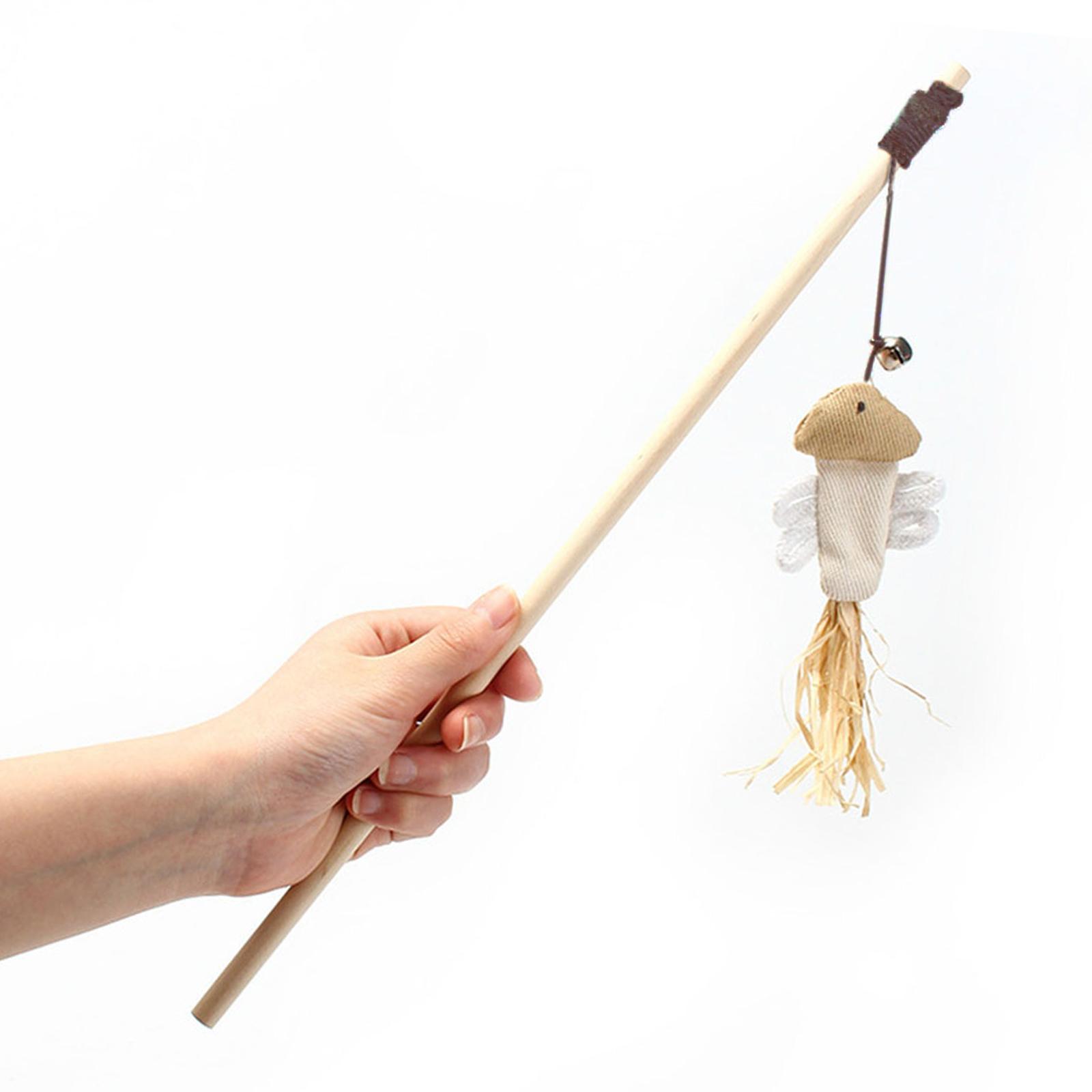 

Cat Teaser Stick Fish Design with Bell for Kitten Exercise Interactive Play Indoor Activity Fun Gift for Cat Lovers 40X5X3CM