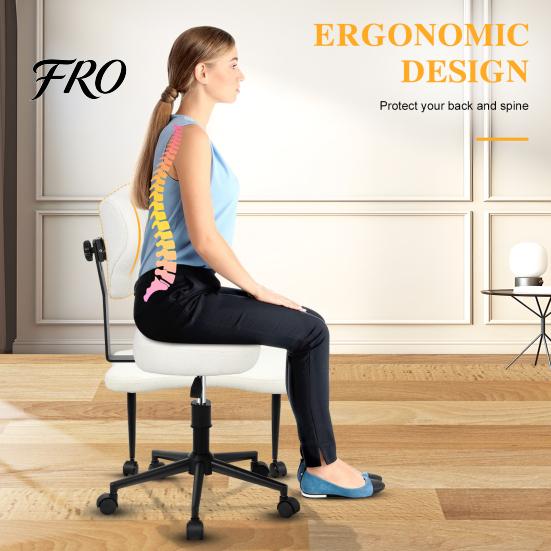 Computer Office Special-shaped Meditation Yoga Chair, Chair with Back Support, Cross Legged Wheels, Criss Desk Kneeling for Home Yoga, Adjustable