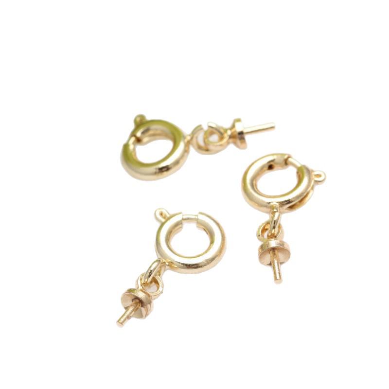 18k Gold-Filled Color-Preserving Eye Pin with Bail Spring Connector for DIY Jewelry