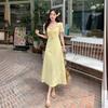 Yellow Floral Dress Children's Summer New Super Good-looking Slim and Thin French Temperament Beautiful Long Dress