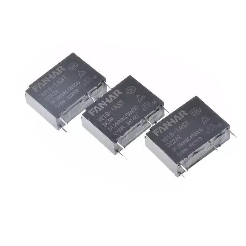Fan Hua W18-1AST-DC Relais - 5V/12V/24V Dun Vermogen, Vervanging voor HF46F 5A250VAC
