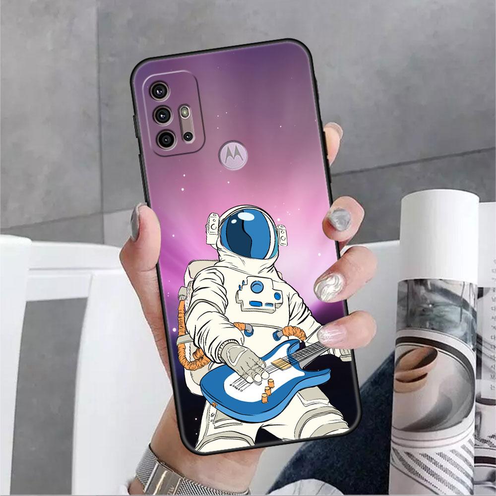 Hülle für Motorola G30 G60 G9 Play One Fusion Plus Edge 20 G8 Power Lite G22 G50 G200 G51 G71 Telefonabdeckung Space Cool Astronaut