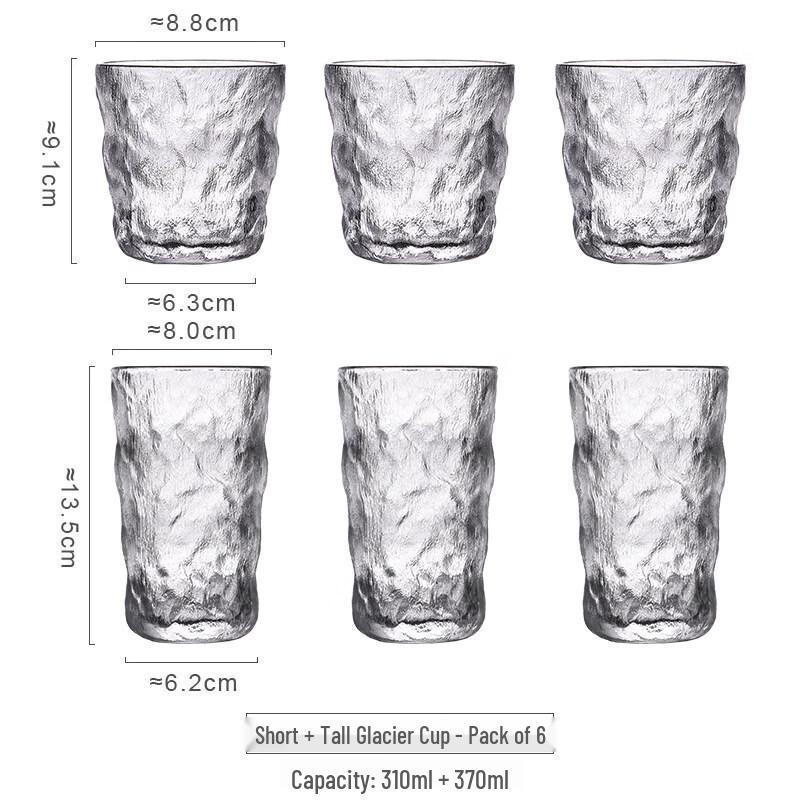 ZISIZ Glacier Pattern All-Purpose Glass Set