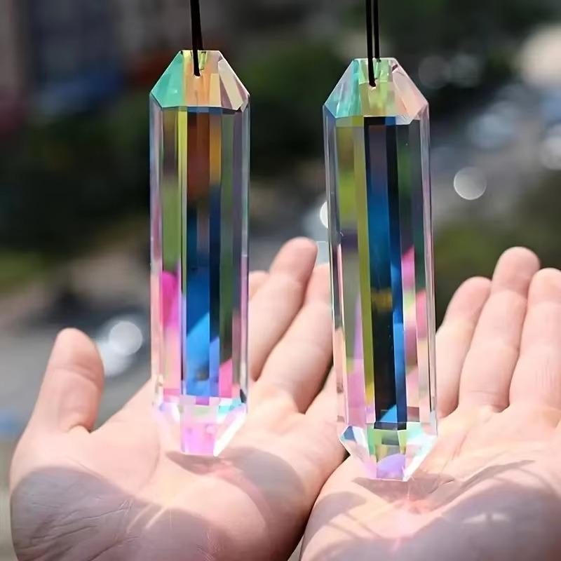

2 Pcs Sun Catcher Window Prism Pendant Crystal Rainbow Manufacturing Garden Hanging Ornament Home Garden Art Decoration