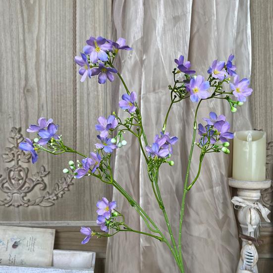 3-Fork Artificial Flower, Realistic Fake Silk Flower with Stem, Faux Bloom for Wedding Party Home Office Table Centerpiece Decoration