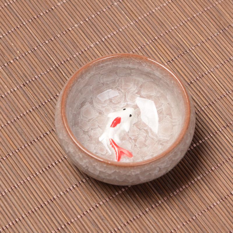Cracked Ice Ceramic Zisha Tea Cup Set: Portable Gongfu Tea Tasting Set, Ideal for Weddings and Festivals.