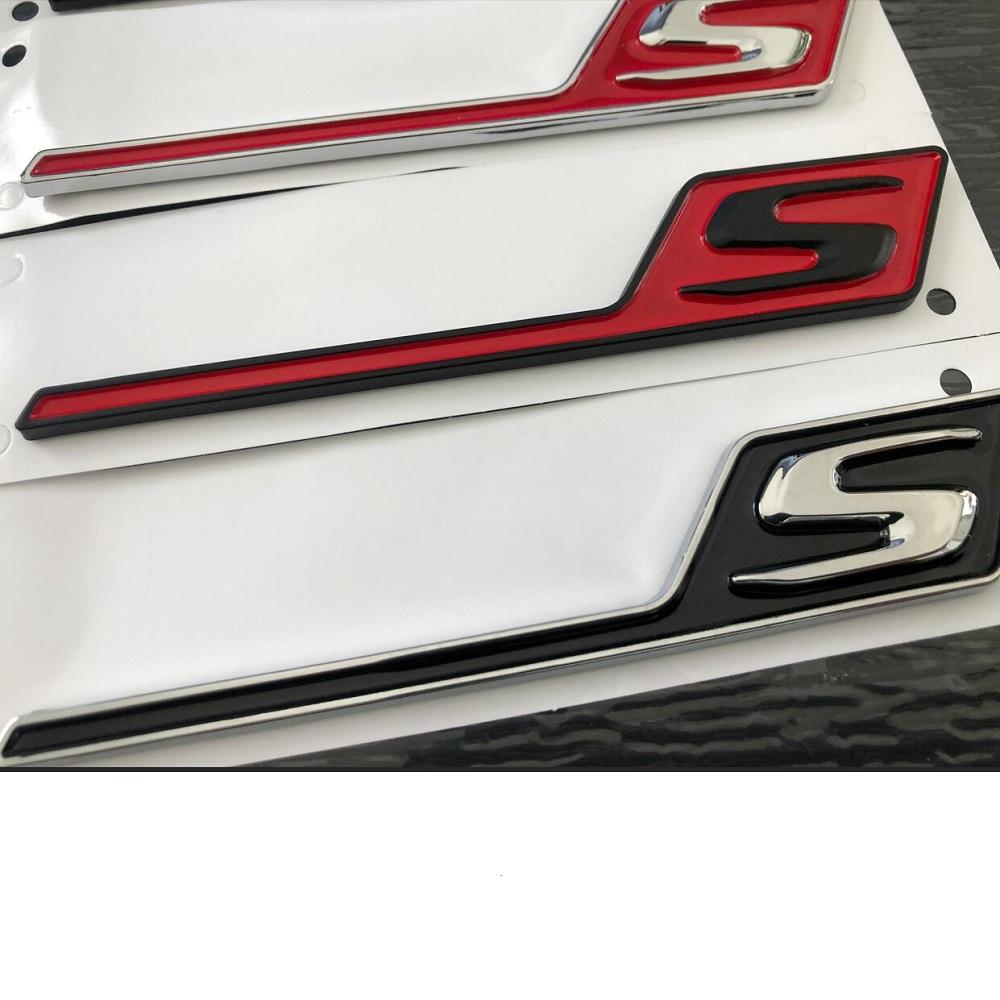 Emblemi Lunghi per Bagagliaio Lettere Rosse Nero Cromo per Mercedes Benz A45s CLA45s C63s E63s CLS63s S63s GLE63s GLC63s GLA45s GT63s MU8