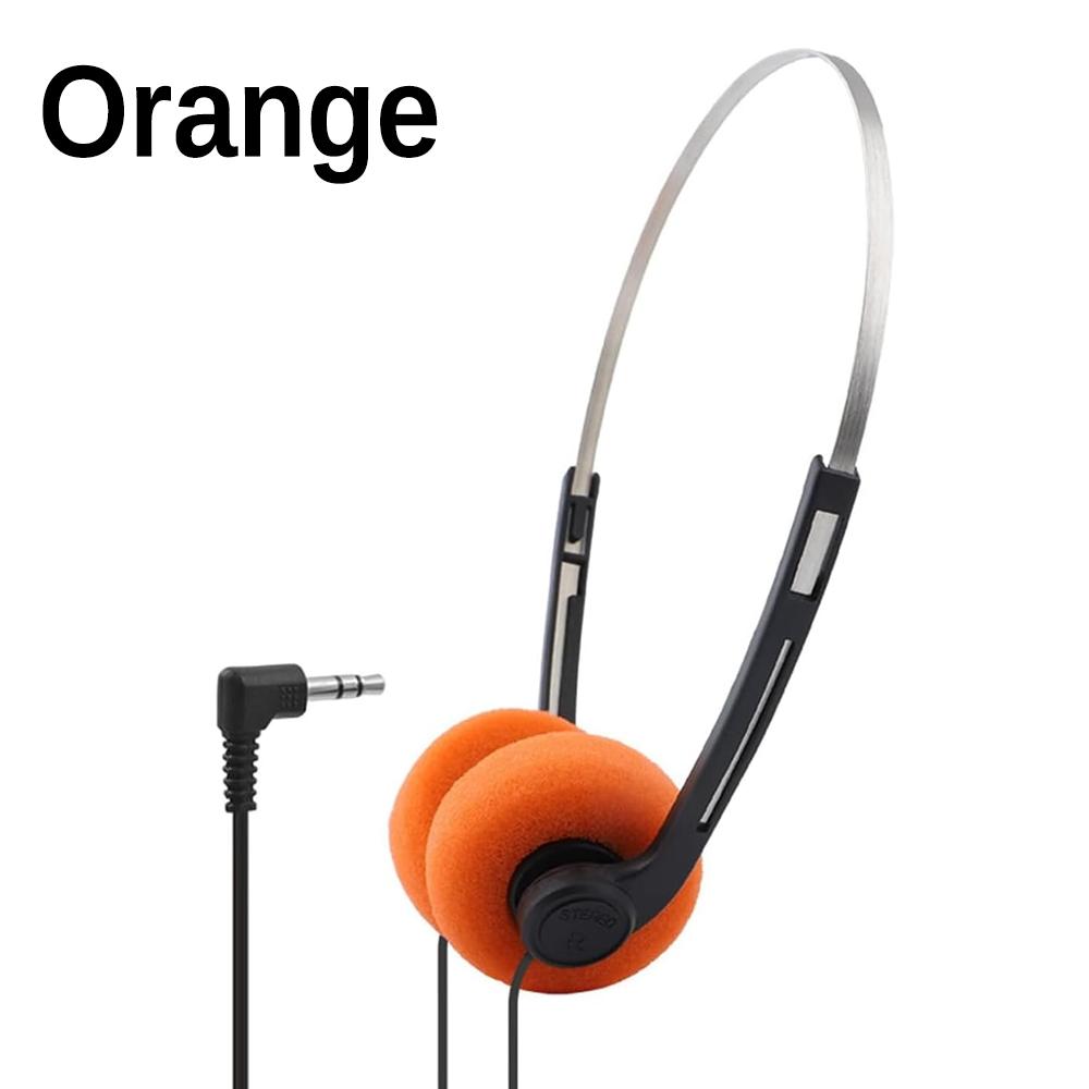 Retro Wired Over-ear Headphones Stereo Adjustable Headband Portable Headphones for Most Mobile Playback Devices Sports Earphones
