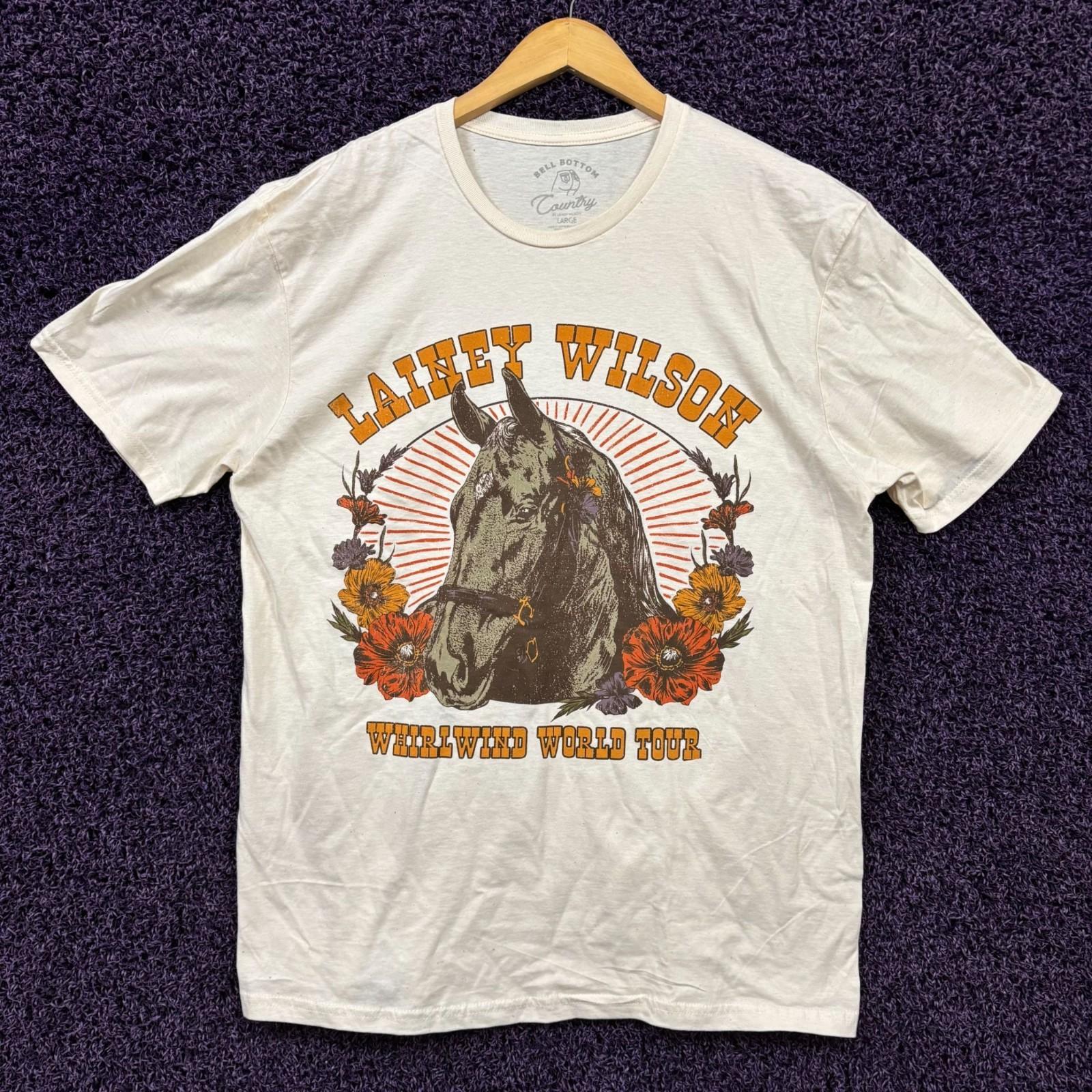 Lainey Wilson Tex & Flowers Whirlwind World Tour T-Shirt L S