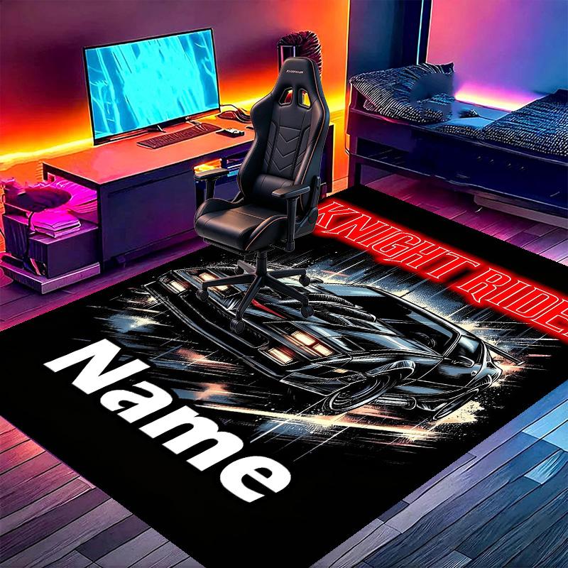 Custom Name Personalized Knight Rider Print Carpet, Versatile Home Decor Rug, for Playroom, Apartment, Balcony, Entryway, Hallway Gift