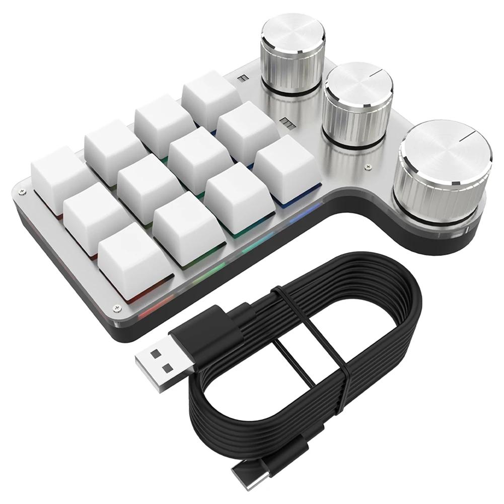 Programmable Customized Keyboard RGB Multifunctional Keypad 7 Colors Light High Precision Keypad USB Wired for PC Macbook Laptop