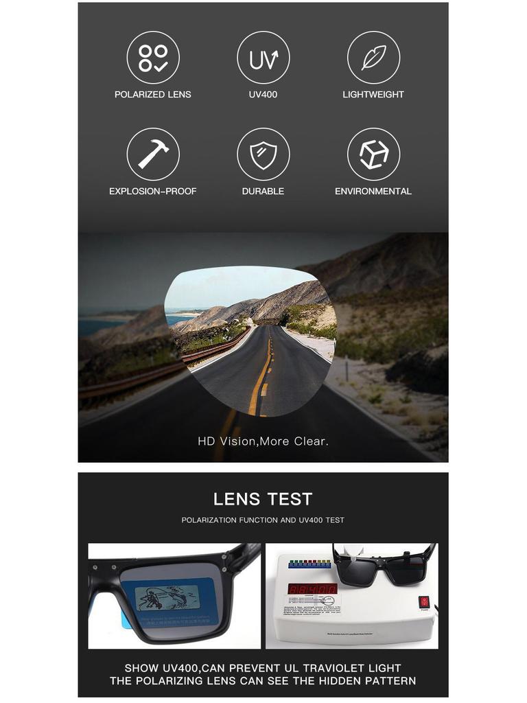 Colorful Polarized Unisex Cycling & Skiing Sunglasses - Large Frame